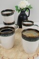 Set căni (6 bucăți), L'essentiel Maison, 275KRM2473, Antibacterian, Alb / Negru / Verde