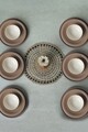 Serviciu de masa (18 Pieces), L'essentiel Maison, 275KRM1972, Antibacterian, Maro/Alb