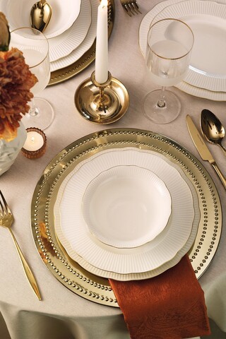 Serviciu de masa (36 Pieces), L'essentiel Maison, 710KTP3779, Farfurie: 23 cm (8 bucăți), Auriu