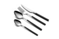 Set tacamuri (12 Pieces), L'essentiel Maison, 294HRO1105, Furculiță de masă: 21 x 2,5 cm (4 bucăți), Crom / Negru