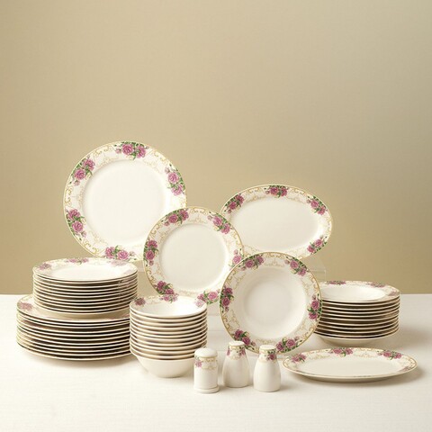 Serviciu de masa (53 Pieces), L'essentiel Maison, 216KRC1275, Farfurie: 20,2 x 20,2 x 3,2 cm (12 bucăți), Multicolor