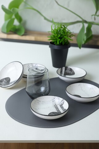 Set boluri pentru sos (6 Pieces), L'essentiel Maison, 275KRM2452, Antibacterian, Alb mat