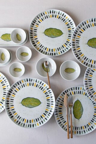 Set de mic dejun (14 Pieces), L'essentiel Maison, 719KTP9887, Bol Joker: 10 cm (2 bucăți), White / Green / Yellow