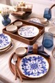 Set de mic dejun (14 piese), L'essentiel Maison, 710KTP3714, Bol Joker: 10 cm (2 bucăți), Albastru