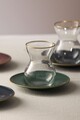 Set pahare pentru ceai (12 Pieces), L'essentiel Maison, 127RKL1203, Farfurie: 12 x 12 x 1,7 cm (6 bucăți), Transparent / Auriu / Albastru închis / Vișiniu / Verde