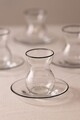 Set pahare pentru ceai (12 Pieces), L'essentiel Maison, 127RKL1209, Farfurie: 12 x 12 x 1,7 cm (6 bucăți), Negru