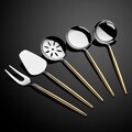 Set de servire (5 piese), L'essentiel Maison, 645DRM1103, Acoperit cu aur de 24K, Aur argint