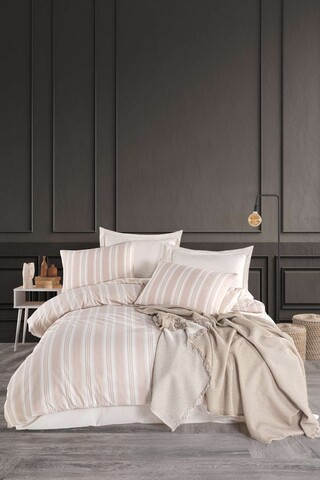 Lenjerie de pat dubla, L'essentiel Maison, Soft Line, Bej