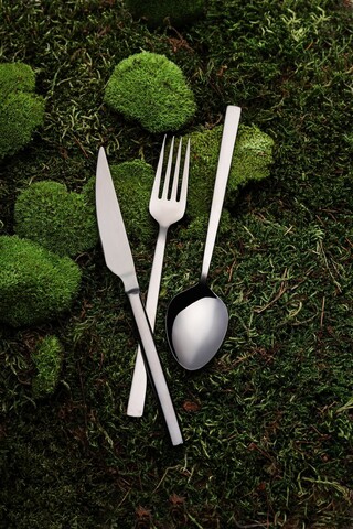 Set tacamuri (12 Pieces), L'essentiel Maison, 294HRO1111, Furculiță de masă: 21 x 2,5 cm (4 bucăți), Negru