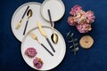 Set tacamuri (12 Pieces), L'essentiel Maison, 294HRO1102, Furculiță de masă: 21 x 2,5 cm (4 bucăți), Aur/Negru