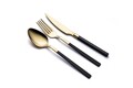 Set tacamuri (12 Pieces), L'essentiel Maison, 294HRO1102, Furculiță de masă: 21 x 2,5 cm (4 bucăți), Aur/Negru