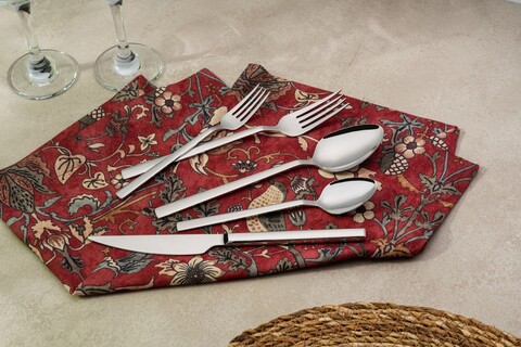 Set tacamuri (20 Pieces), L'essentiel Maison, 294HRO1131, Furculiță de masă: 21 x 2,5 cm (4 bucăți), Crom