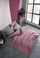 Lenjerie de pat dubla 4 piese, L'essentiel Maison, Diamond, Roz deschis / Antracit