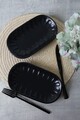 Set platouri servire (2 Pieces), L'essentiel Maison, 275KRM2308, Antibacterian, Negru mat