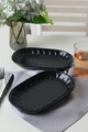 Set platouri servire (2 Pieces), L'essentiel Maison, 275KRM2310, Antibacterian, Negru mat
