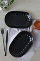Set platouri servire (2 Pieces), L'essentiel Maison, 275KRM2310, Antibacterian, Negru mat