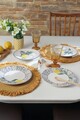 Set platouri servire desert (4 Pieces), L'essentiel Maison, 275KRM2261, Alb / Bleumarin / Galben