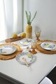 Set platouri servire desert (4 Pieces), L'essentiel Maison, 275KRM2261, Alb / Bleumarin / Galben