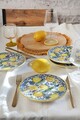 Set de servire pentru tort (4 piese), L'essentiel Maison, 275KRM2264, Albastru/Galben