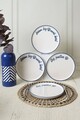 Set platouri servire desert (4 Pieces), L'essentiel Maison, 275KRM2270, Alb/Albastru