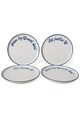 Set platouri servire desert (4 Pieces), L'essentiel Maison, 275KRM2270, Alb/Albastru