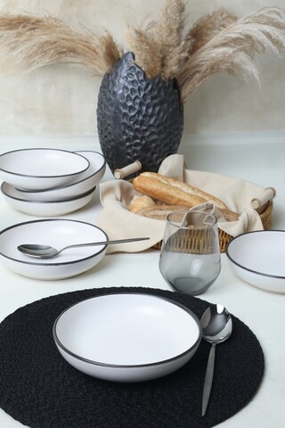 Set de boluri pentru salată (6 Pieces), L'essentiel Maison, 275KRM2522, Antibacterian, Alb mat