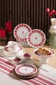 Set de mic dejun (11 piese), L'essentiel Maison, 430KSV6186, Bol: 10,5 x 10,5 x 3,5 cm - 150 ml (4 bucăți), Roz/Alb
