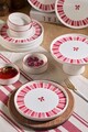 Set de mic dejun (11 piese), L'essentiel Maison, 430KSV6186, Bol: 10,5 x 10,5 x 3,5 cm - 150 ml (4 bucăți), Roz/Alb
