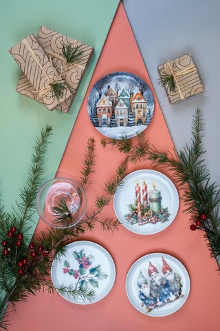 Set platouri servire desert (4 Pieces), L'essentiel Maison, 710KTP3740, Multicolor