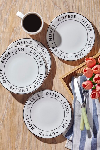 Set platouri servire desert (4 Pieces), L'essentiel Maison, 710KTP3733, Alb