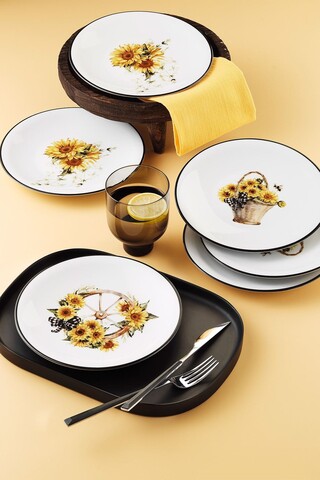 Set platouri servire desert (6 Pieces), L'essentiel Maison, 710KTP3763, Negru