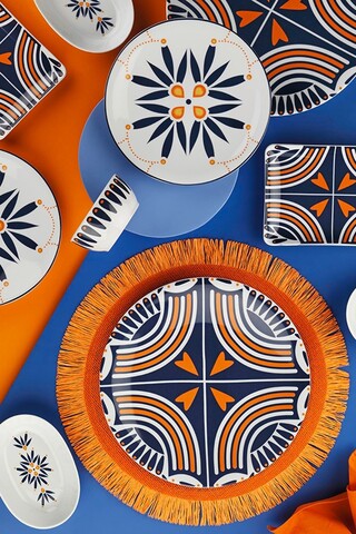Set de mic dejun (18 piese), L'essentiel Maison, 710KTP9806, Platou: 21 cm (6 bucăți), Multicolor