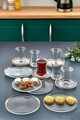 Set pentru ceai (18 Pieces), L'essentiel Maison, 111LIV1101, Farfurie (6 bucăți), Auriu / Transparent