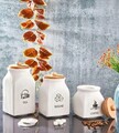 Set recipiente cu capac (3 Pieces), L'essentiel Maison, 111LIV2101, Mediu: 10 x 18 cm (1 bucată), Alb