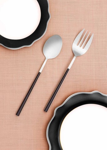 Set ustensile pentru gatit (2 Pieces), L'essentiel Maison, 280TMA3701, Dimensiuni: 28 x 6 x 1 cm (2 bucăți), Argintiu / Negru