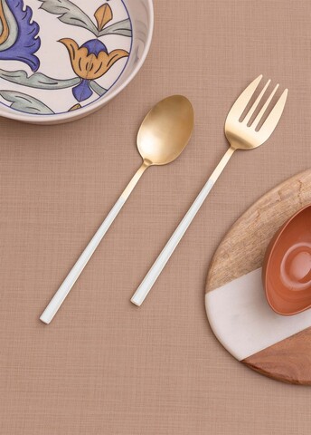 Set ustensile pentru gatit (2 Pieces), L'essentiel Maison, 280TMA3703, Dimensiuni: 28 x 6 x 1 cm (2 bucăți), Aur/Alb