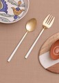 Set ustensile pentru gatit (2 Pieces), L'essentiel Maison, 280TMA3703, Dimensiuni: 28 x 6 x 1 cm (2 bucăți), Aur/Alb