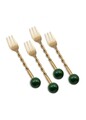 Set furci (4 Pieces), L'essentiel Maison, 280TMA3704, Dimensiune: 14 x 2 x 1 cm (4 bucăți), Aur/Verde