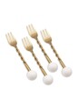 Set furci (4 Pieces), L'essentiel Maison, 280TMA3705, Dimensiune: 14 x 2 x 1 cm (4 bucăți), Aur/Alb
