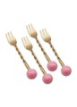 Set furci (4 Pieces), L'essentiel Maison, 280TMA3706, Dimensiune: 14 x 2 x 1 cm (4 bucăți), Auriu / Roz