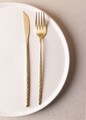 Set tacamuri (36 Pieces), L'essentiel Maison, 280TMA3720, Furculiță de masă: 22 x 3 cm (6 bucăți), Aur Mat