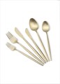 Set tacamuri (36 Pieces), L'essentiel Maison, 280TMA3720, Furculiță de masă: 22 x 3 cm (6 bucăți), Aur Mat