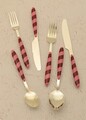 Set tacamuri (36 Pieces), L'essentiel Maison, 280TMA3721, Furculiță de masă: 19 x 3 cm (6 bucăți), Auriu / Roz
