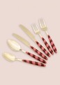 Set tacamuri (36 Pieces), L'essentiel Maison, 280TMA3721, Furculiță de masă: 19 x 3 cm (6 bucăți), Auriu / Roz