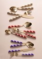 Set tacamuri (36 Pieces), L'essentiel Maison, 280TMA3721, Furculiță de masă: 19 x 3 cm (6 bucăți), Auriu / Roz