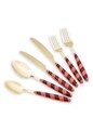 Set tacamuri (36 Pieces), L'essentiel Maison, 280TMA3721, Furculiță de masă: 19 x 3 cm (6 bucăți), Auriu / Roz