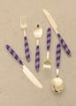 Set tacamuri (36 Pieces), L'essentiel Maison, 280TMA3722, Furculiță de masă: 19 x 3 cm (6 bucăți), Auriu / Mov