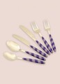 Set tacamuri (36 Pieces), L'essentiel Maison, 280TMA3722, Furculiță de masă: 19 x 3 cm (6 bucăți), Auriu / Mov