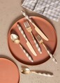 Set tacamuri (36 Pieces), L'essentiel Maison, 280TMA3723, Furculiță de masă: 19 x 3 cm (6 bucăți), Aur/Verde