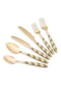 Set tacamuri (36 Pieces), L'essentiel Maison, 280TMA3723, Furculiță de masă: 19 x 3 cm (6 bucăți), Aur/Verde